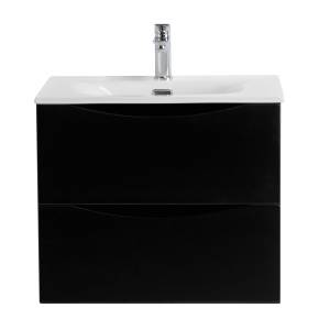 Тумба с раковиной BelBagno MARINO-CER-N-600-2C-SO-NL-P подвесная, Nero Lucido, 51.6x61x46