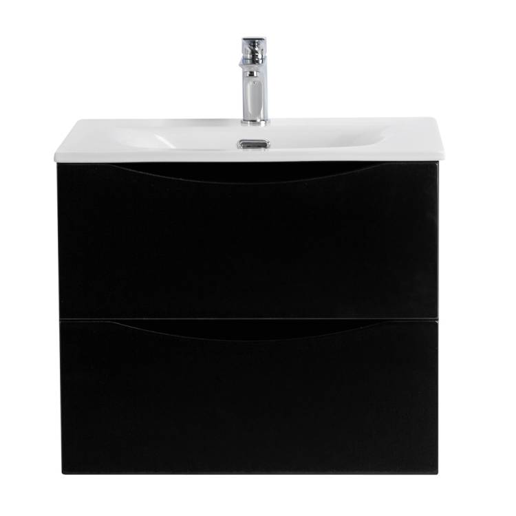 Тумба с раковиной BelBagno MARINO-CER-N-600-2C-SO-NL-P подвесная, Nero Lucido, 51.6x61x46
