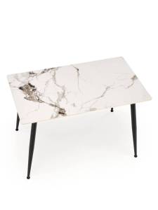 Стол обеденный Halmar Emilio 120 V-CH-EMILIO_120-ST белый мрамор/черный