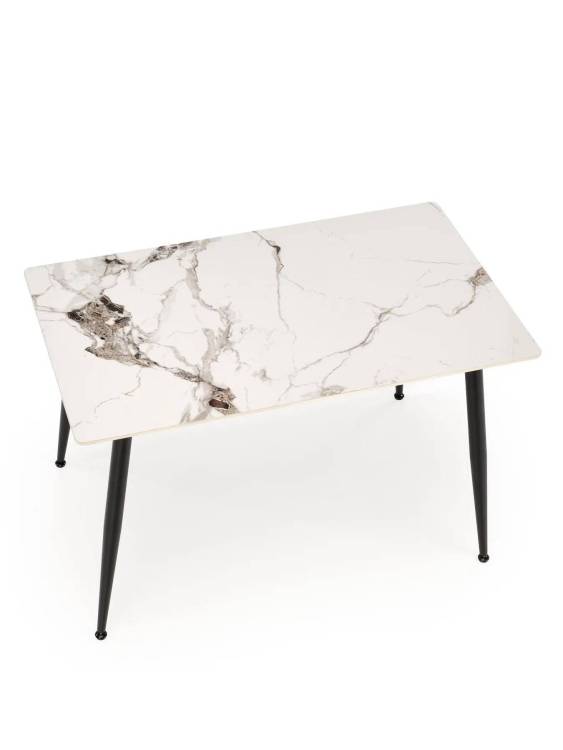Стол обеденный Halmar Emilio 120 V-CH-EMILIO_120-ST белый мрамор/черный