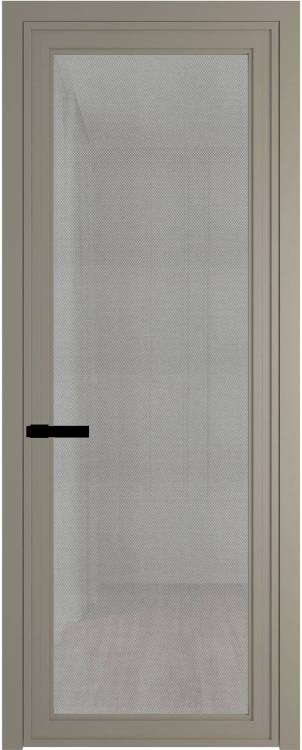 Межкомнатная дверь Profil Doors 1 AGP цвет профиля Никель матовый, стекло безопасное 6 мм рэте 800x2000