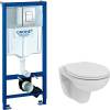 Комплект Унитаз подвесной Ideal Standard Eurovit K881201 безободковый + Инсталляция Grohe Rapid SL 38772001 3 в 1 с кнопкой смыва