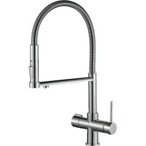 Смеситель для кухни Zorg Steel Hammer SH 2002 CR с гибким изливом, глянцевый