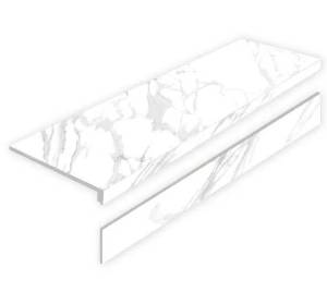Ступень Exagres Porcelain Step L Statuario Calipso Matt с подступенником 32x120