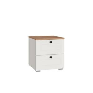 Тумба прикроватная Моби Остин 16.152 F Белый PE шагрень, Дуб Золотой CRAFT, белая шагрень 4101 ПВХ, Белый PE шагрень