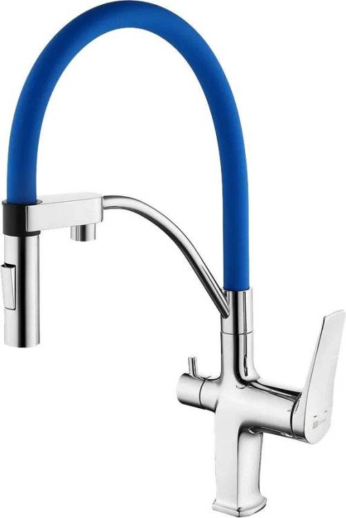 Смеситель для кухни Lemark Comfort LM3074C-Blue хром/синий, с гибким изливом
