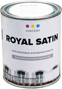 Краска алкидная для внутренних и наружных работ Vincent Royal Satin полуматовая база А 0.8 л