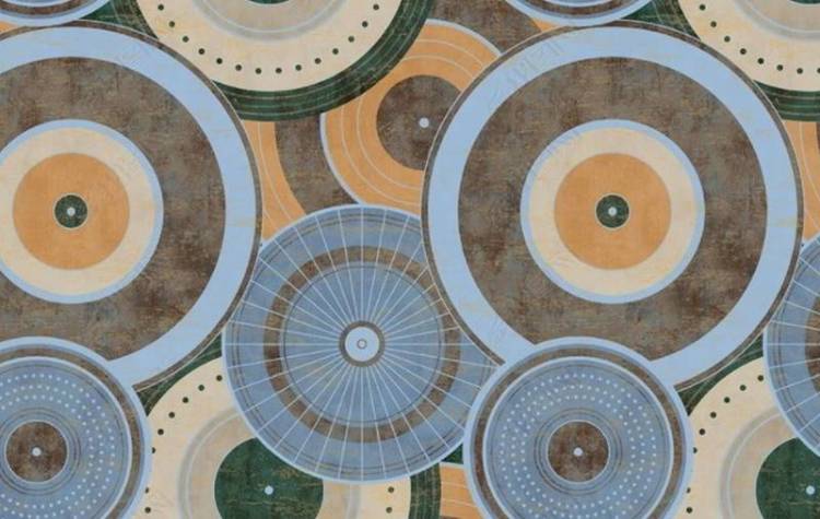 3D Фотообои Artegrafico «Абстракция с дисками» ID-005 акварель