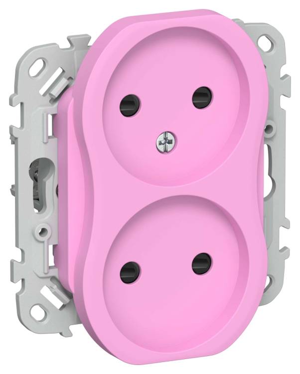 Розетка 2-местная с защитными шторками IEK Flite FI-R23-10-1-K99 пурпурный