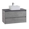 Тумба под раковину Belbagno Kraft KRAFT-1000-2C-SO-CG 100x46x50 Cemento Grigio подвесная с двумя выкатными ящиками фото 2
