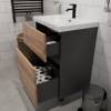 Тумба под раковину 1MarKa Aris Ц0000035781 антрацит, дуб крафт золотой, 69x44x87 фото 5