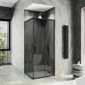 Душевой уголок MaybahGlass MGY-1328-6 стекло графит, 900x900x1950