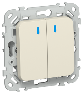 Выключатель 2-клавишный IEK Flite FI-V20-1-10-1-K86 сливочный