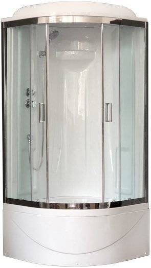 Душевая кабина Royal Bath RB90BK1-T-CH+EL с высоким поддоном, с сиденьем