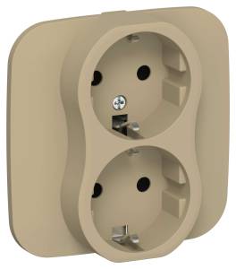 Розетка 2-местная с заземлением IEK Flite FI-R21A-16-1-K59 хаки
