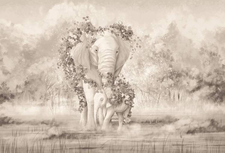 Фреска Ortograf Animality 34703 Слоны и природа Филиграна со стразами FM-F/S