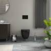Унитаз подвесной Teymi Lina S Black T40111 безободковый, с сиденьем микролифт, черный матовый фото 4