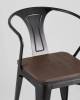 Набор из 4 стульев Stool Group Tolix Arm Wood YD-H440AR-W LG-01 X4 черный глянцевый, темное дерево фото 9