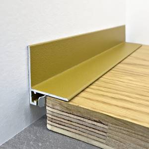 Микроплинтус TeckWood RAL 1036 L-20 Муар Золото 2000x21x16