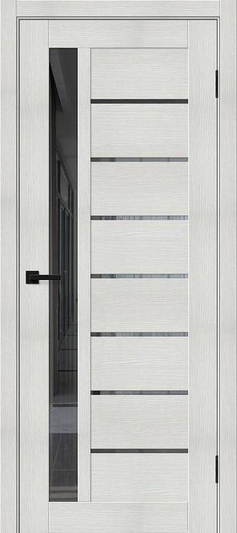 Межкомнатная дверь Остекленная Mr. Wood Браво-27 153-7562 Полотоно Bianco Melinga, Стекло Mirox Grey 2000х600