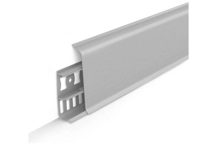Плинтус Ideal Деконика D85 002 Светло-Серый 2200x85x22