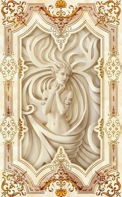 3D Фотообои Artegrafico «Рельефная девушка с орнаментом» BR-032 песок