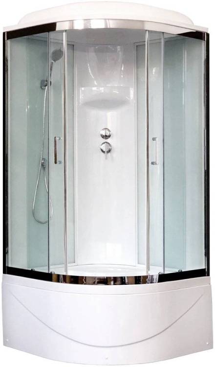 Душевая кабина Royal Bath RB 90BK6-WT-CH с высоким поддоном, с сиденьем