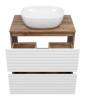 Тумба с раковиной Brevita Dakota - 70 Дуб Гала, Белый 62x70x48 фото 3