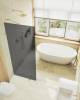 Душевая перегородка MaybahGlass MGD-271-3 79x195, стекло графит матовый 8 мм, профиль золото фото 3