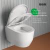 Унитаз с инсталляцией Iddis Basic BASAI03i73 безободковый, сиденье микролифт, белый глянцевый, клавиша смыва белая фото 6