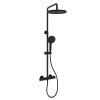 Душевая стойка Sancos Teo SC11001MB c термостатом, с регулировкой по высоте, 3 режима, черный матовый