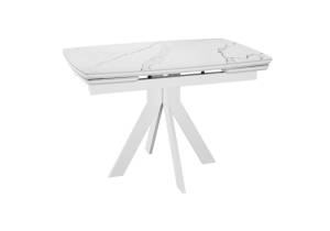Стол Дик DikLine DKU120 00-00074483 керамика белый мрамор/подстолье белое/опоры белые