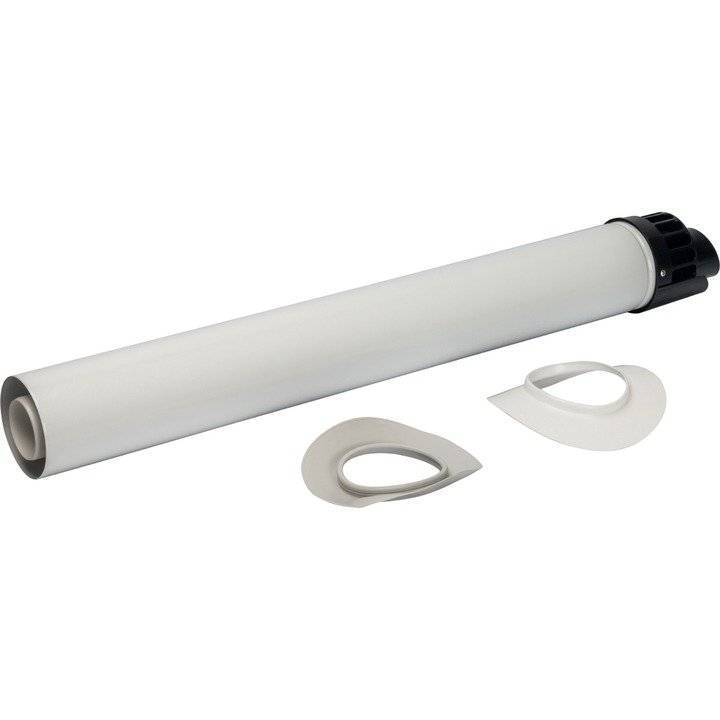 Конденсационная труба Stout участок для прохода через стену с манжетами и оголовком 854 мм DN60/100 м/п PP-FE