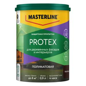 Пропитка защитная для деревянных фасадов и интерьеров Masterline Protex палисандр 0.9 л