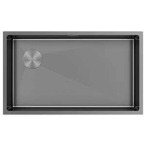 Мойка кухонная Paulmark Next-Skew 74-L Uni PM887444-L-GM вороненая сталь