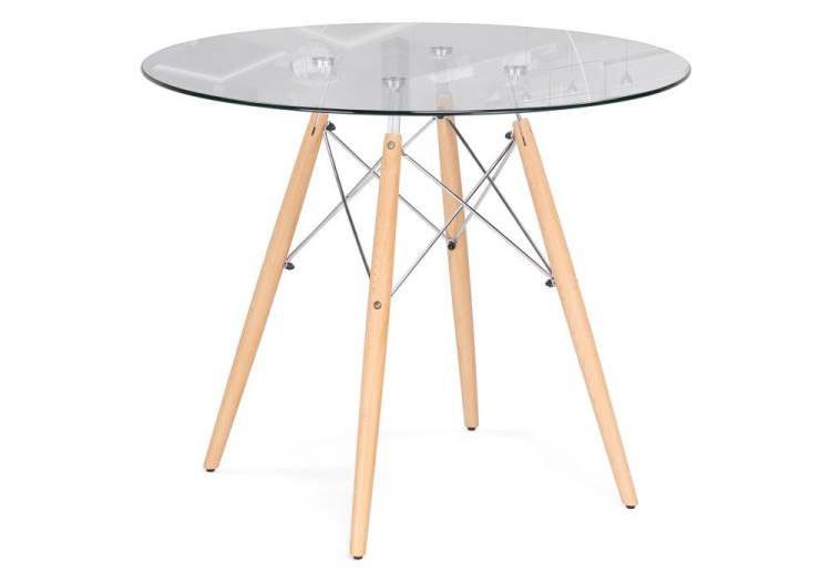 Стол Woodville PT-151 15487 clear glass/wood