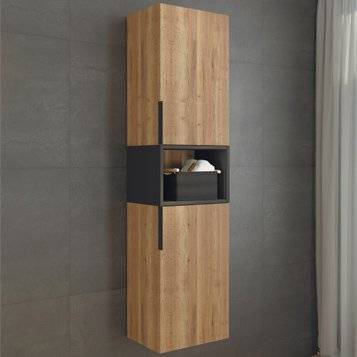 Шкаф-пенал Comforty Штутгарт дуб темно-коричневый, универсальный