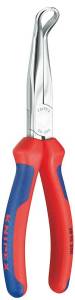 Плоскогубцы KNIPEX механика, плоскокруглые губки под углом 45 с крестовой насечкой, для захвата свечей зажигания, 200 мм, хром, 2К ручки