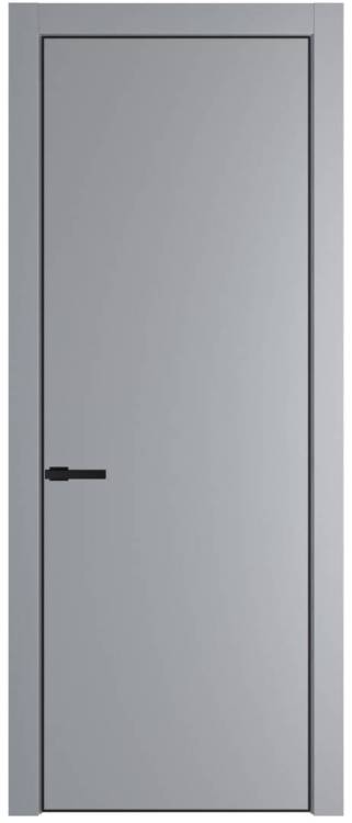 Межкомнатная дверь Profil Doors 1 PE полотно Смоки, кромка алюминиевая с четырех сторон черная 800x2000