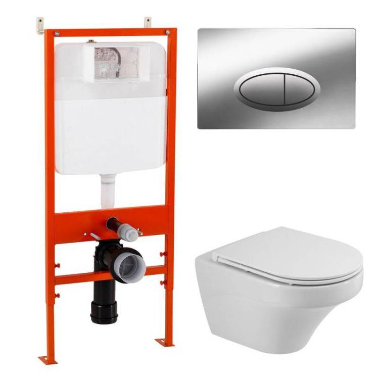 Комплект Belbagno Duet CZR-2462-TH-TOR/CZR-870-SC/BB026/BB051CR кнопка хром