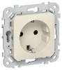 Розетка 1-местная с заземлением и шторками IEK Flite FI-R14-16-1-K86 сливочный