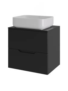 Тумба с раковиной Agger Свит SWE600ETBL-ST-5500W черная матовая, 60 см