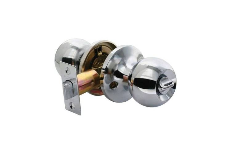 Дверная ручка Rucetti HK-01 WC PC с фиксатором полированный хром