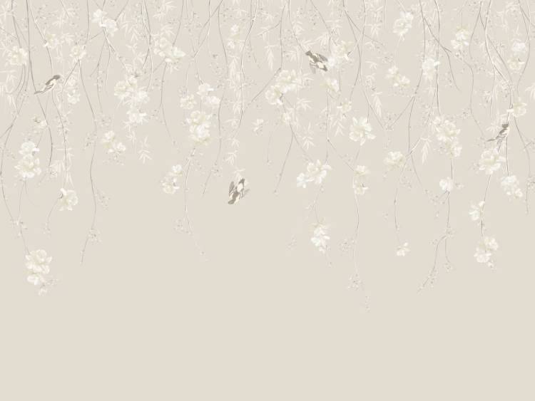 Фреска Ortograf Chinoiserie 33933 Delicate flowers light Филиграна со стразами FM-F/S