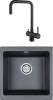 Комплект Paulmark Brilon PM104546-BLM черный металлик + Смеситель Paulmark Wetter We213030-418 для кухонной мойки, черный металлик