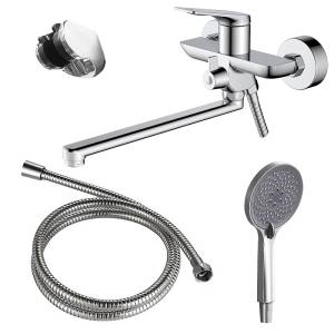 Смеситель для ванны Azario Lursy AZ-K1749 длинный излив, хром