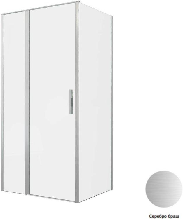 Душевой уголок Allen Brau Priority 3.31029.BA + 3.31044.BA профиль брашированное серебро, 1000x900