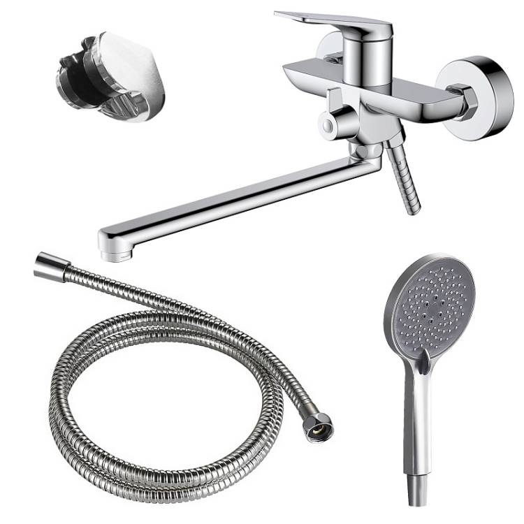 Смеситель для ванны Azario Lursy AZ-K1749 длинный излив, хром