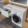Тумба с раковиной Uperwood Magenta 51930205154 под стиральную машину, подвесная, выдвижной ящик, белая, графит, левая, 120 см фото 5