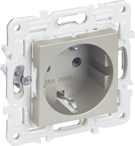 Розетка 1-местная с заземлением и шторками IEK Skandy SK-R14-16-K37 шампань